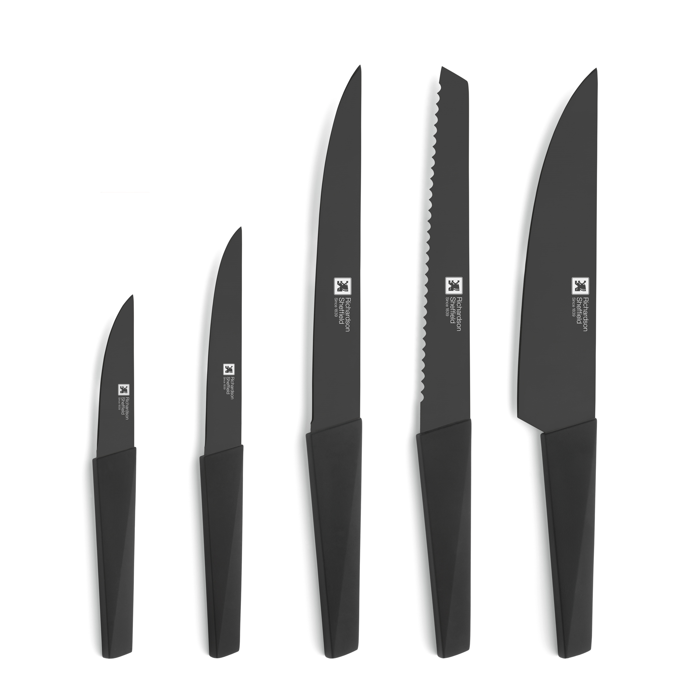 SET 5 CUCHILLLOS EDGE NEGRO RICHARDSON SHEFFIELD EN TACO, 6 PZ - 2