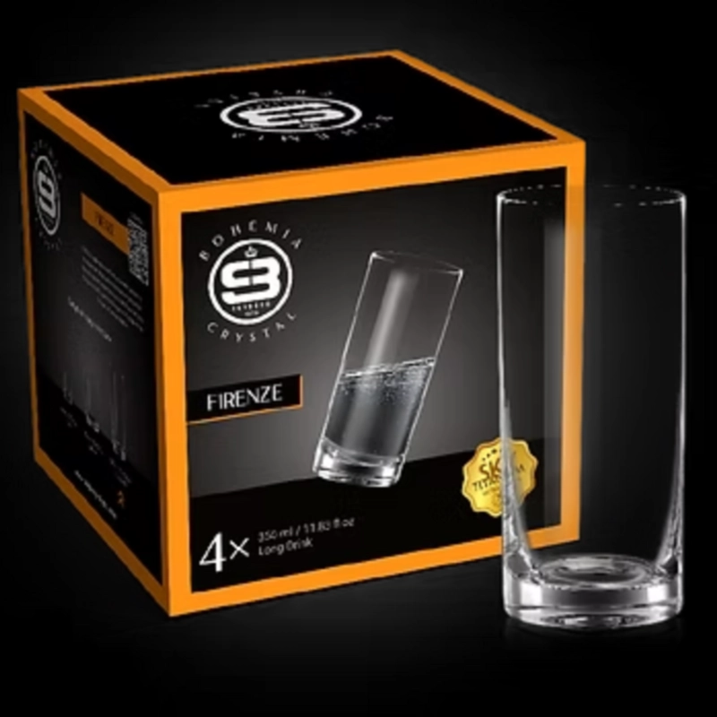 SET 4 VASOS ALTOS FIRENZE BOHEMIA, 350 ML - 4