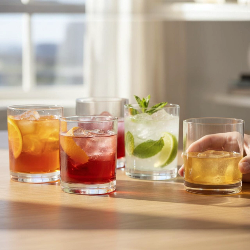 SET 4 VASOS BAJOS FIRENZE BOHEMIA, 320 ML - 1