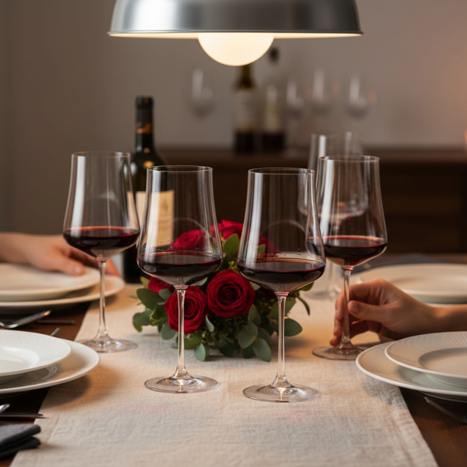 SET 4 COPONES VINO TINTO TRENTO BOHEMIA, 560 ML - 3