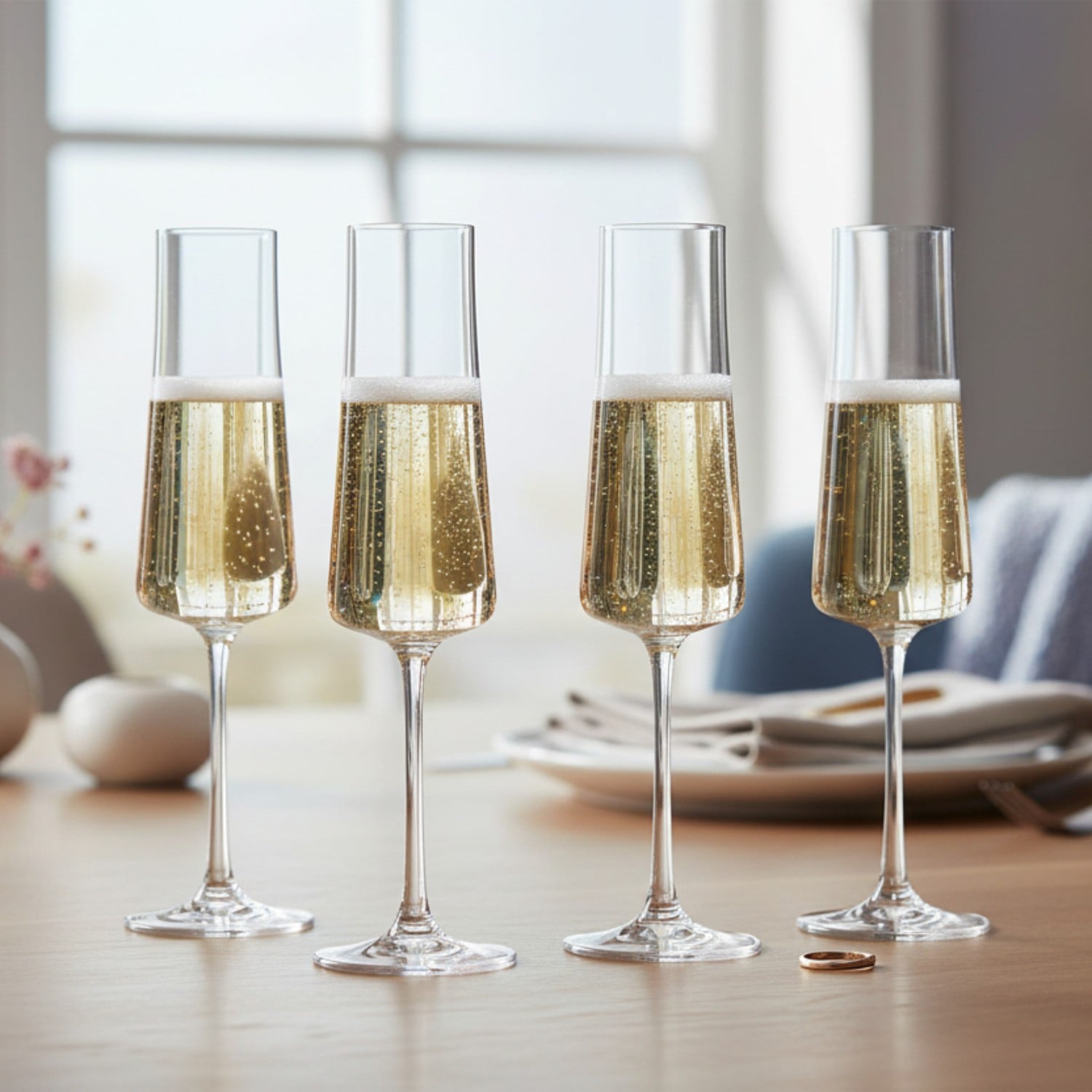 SET 4 COPAS CHAMPAGNE TRENTO BOHEMIA, 210 ML - 2