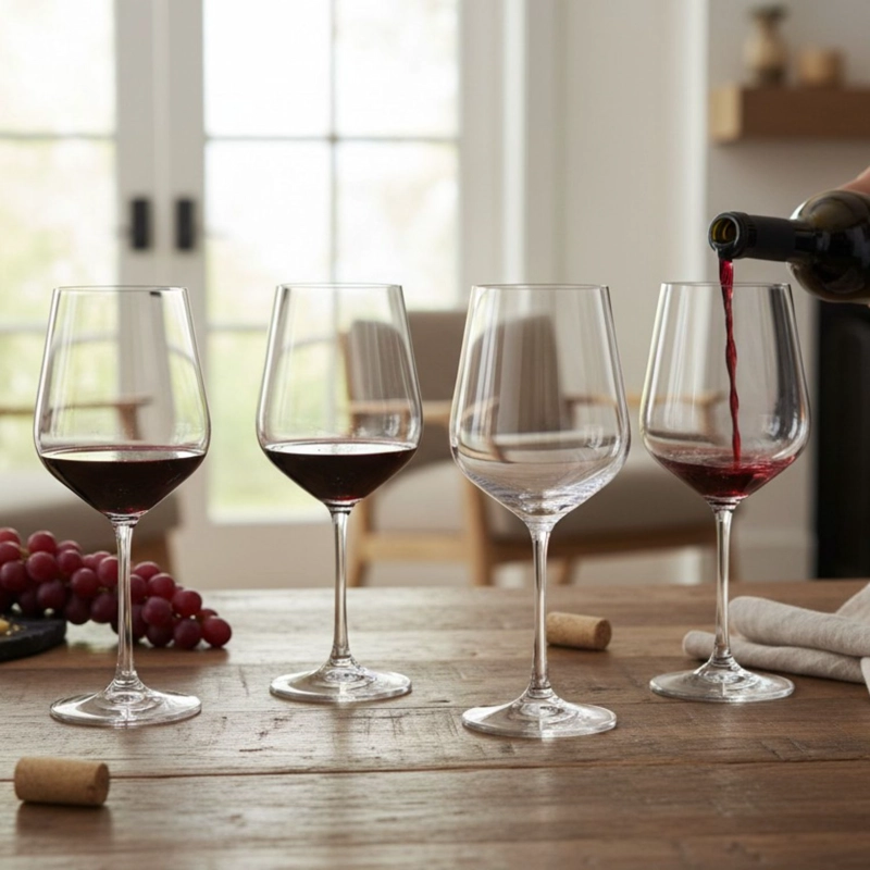 SET 4 COPONES VINO TINTO SIENA BOHEMIA, 580 ML - 3
