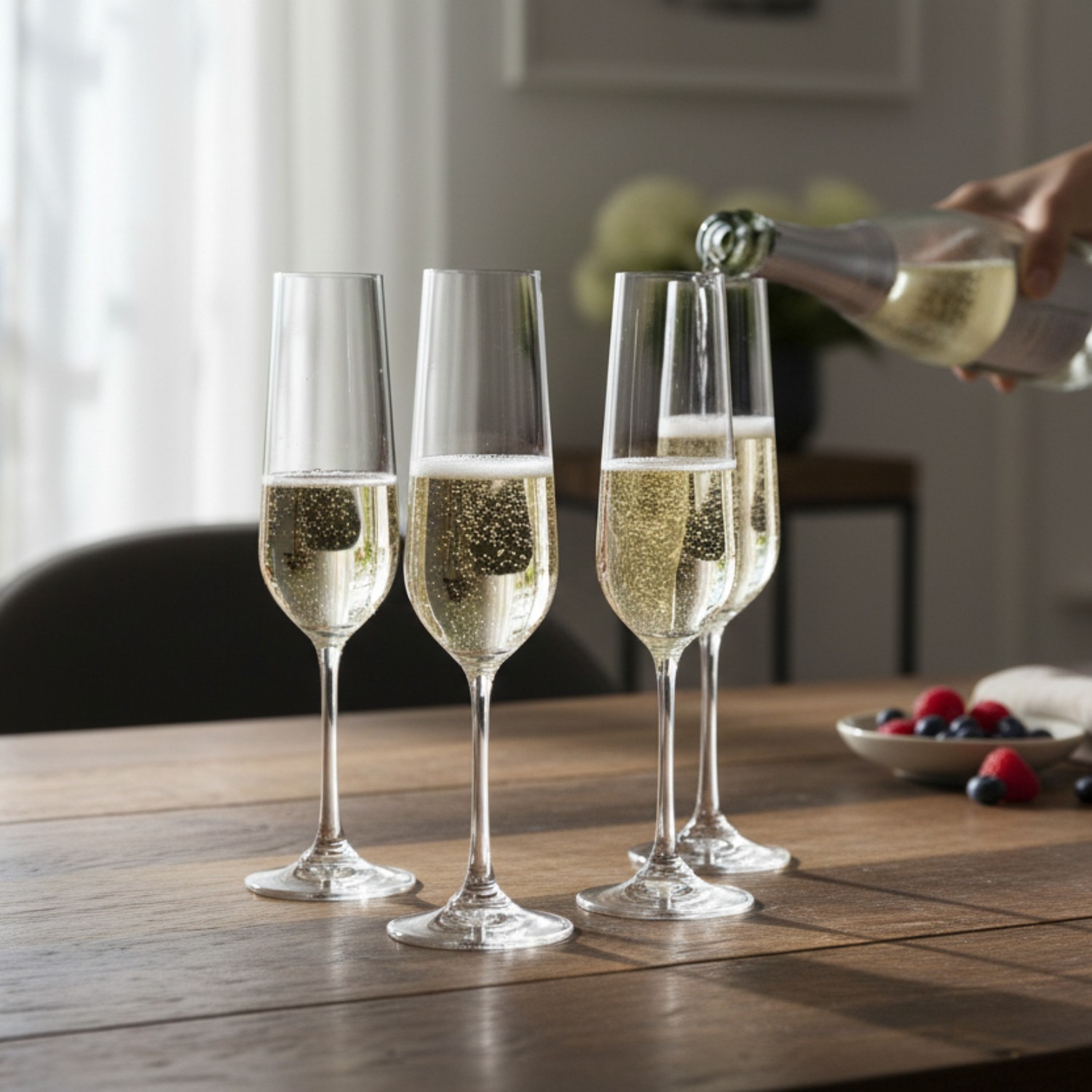 SET 4 COPAS CHAMPAGNE SIENA BOHEMIA, 200 ML - 4