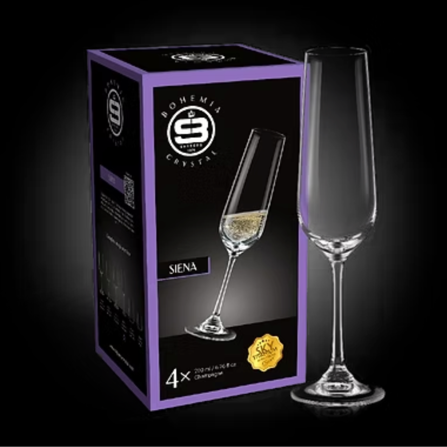 SET 4 COPAS CHAMPAGNE SIENA BOHEMIA, 200 ML - 5