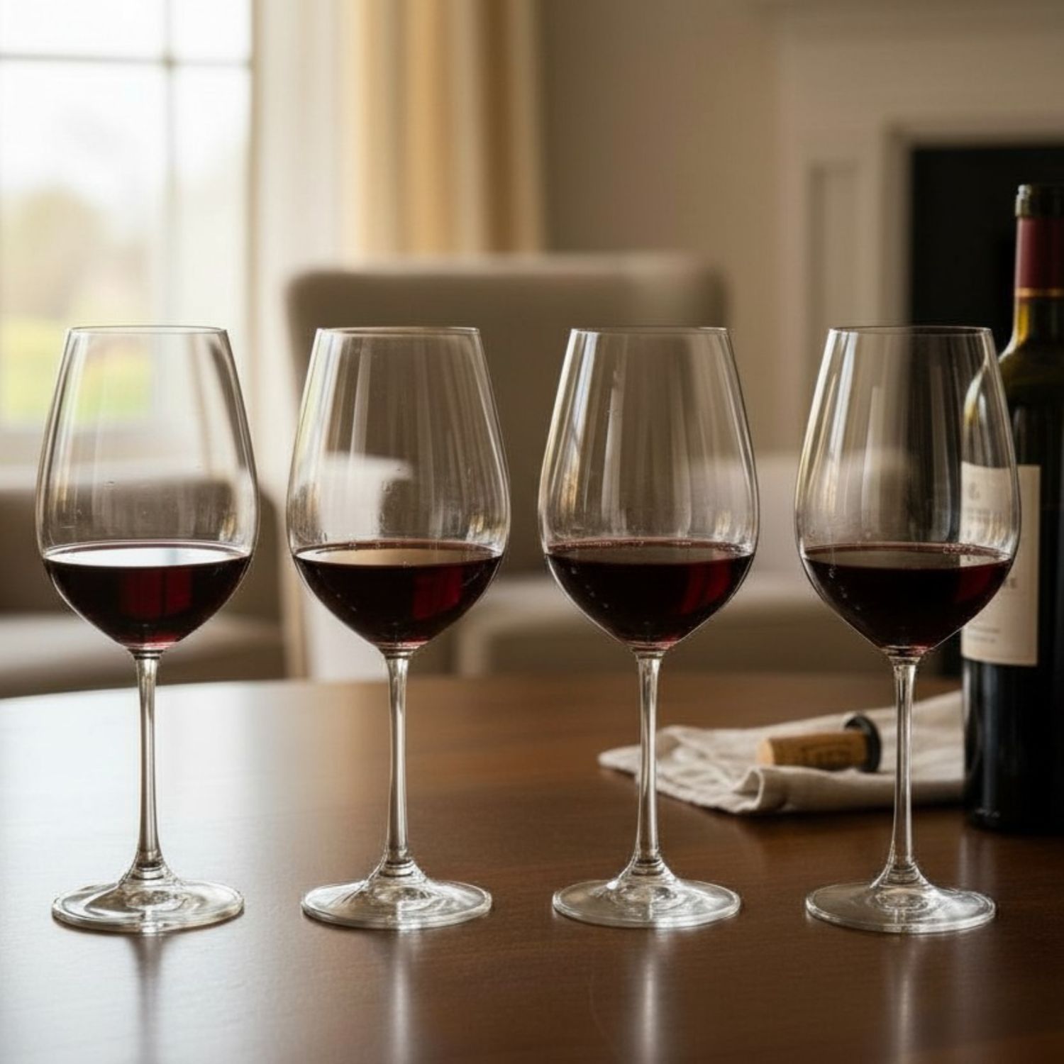 SET 4 COPONES VINO TINTO COMO BOHEMIA, 650 ML - 1