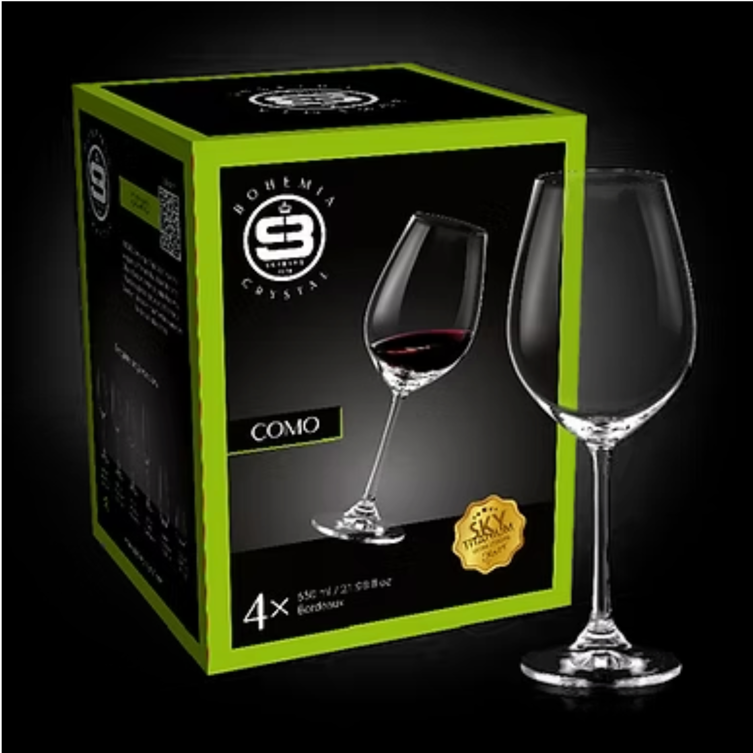 SET 4 COPONES VINO TINTO COMO BOHEMIA, 650 ML - 5