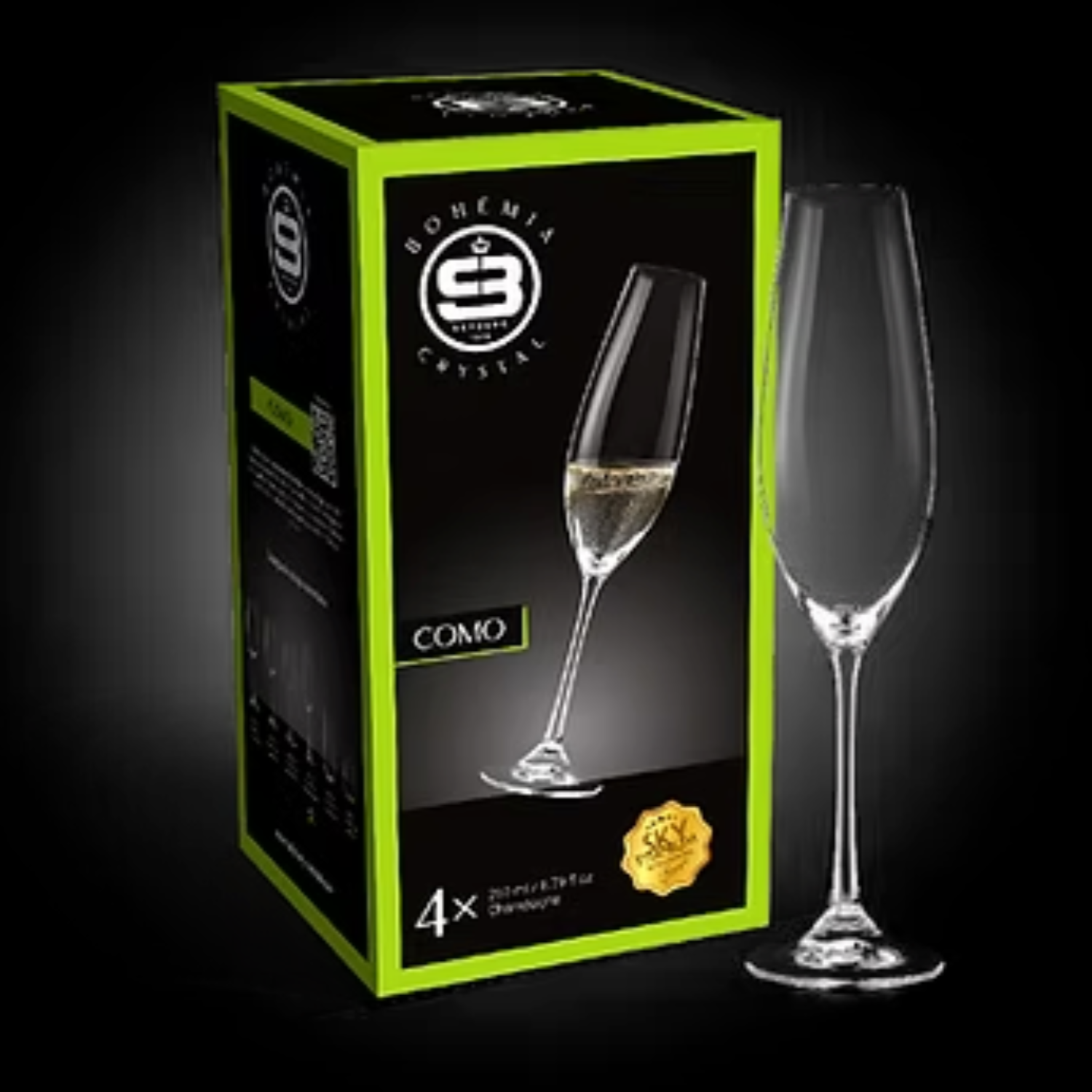 SET 4 COPAS CHAMPAGNE COMO BOHEMIA, 260 ML - 5