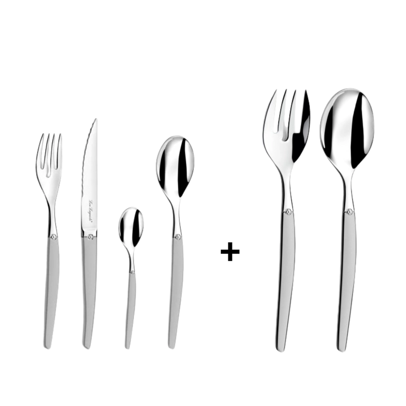 PACK JUEGO CUCHILLERIA + SET ENSALADA JET SABLE LOU LAGUIOLE, 6 PERSONAS, 26 PZ - 1