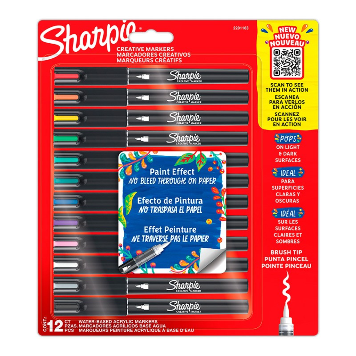 SET 12 MARCADORES SHARPIE ACRYLIC PUNTA PINCEL - 1