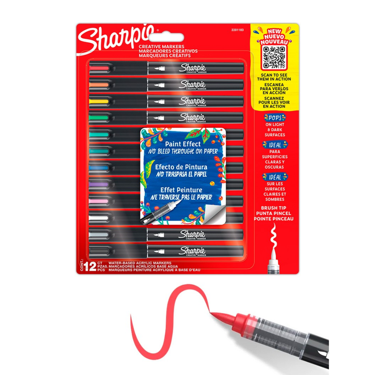 SET 12 MARCADORES SHARPIE ACRYLIC PUNTA PINCEL - 2