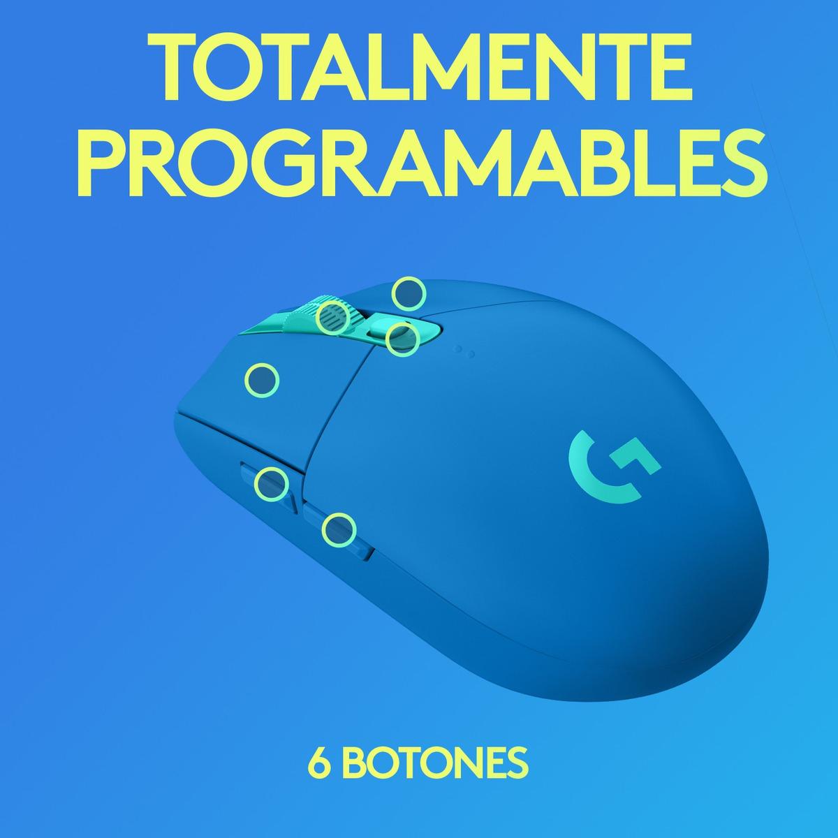 MOUSE INALAMBRICO GAMER LOGITECH G305 AZUL ERGONOME TRICO Imagen10 1 
