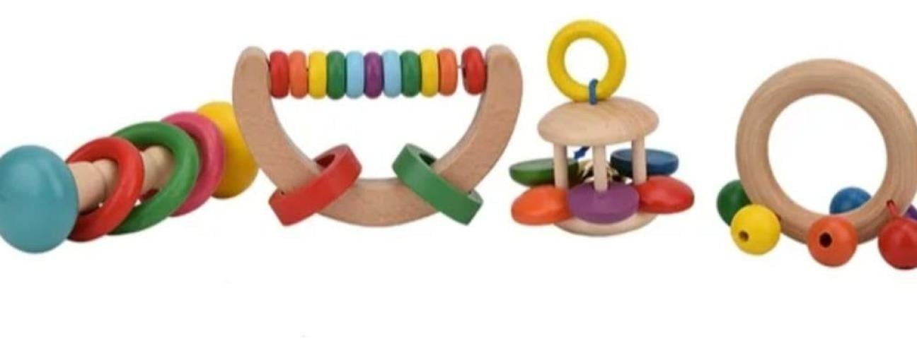Set De 2 Sonajeros De Madera Hej Lønne Para Bebés | Juguete Musical Con Libro Y Bolsa, Ideal Para Motricidad Y Coordinación Desde 12 Meses