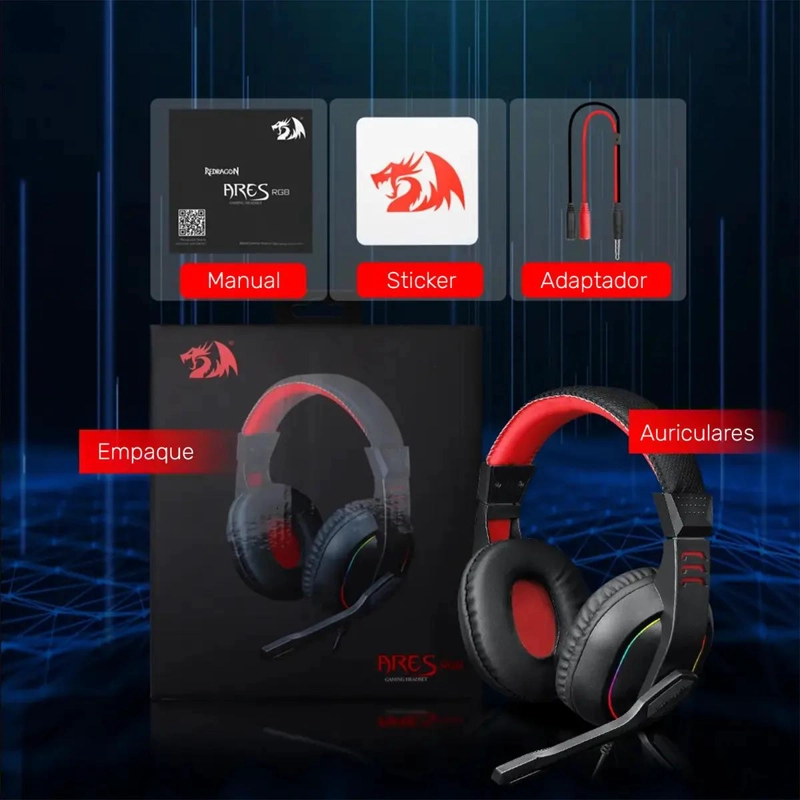 AUDIFONOS GAMER RGB CON CONECTOR 3.5MM - 3