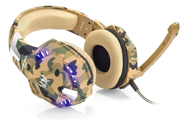 AUDIFONOS GAMER OVER-EAR CAMUFLADOS CON LED - 2