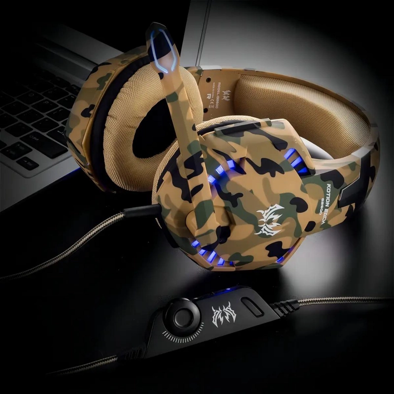 AUDIFONOS GAMER OVER-EAR CAMUFLADOS CON LED - 3