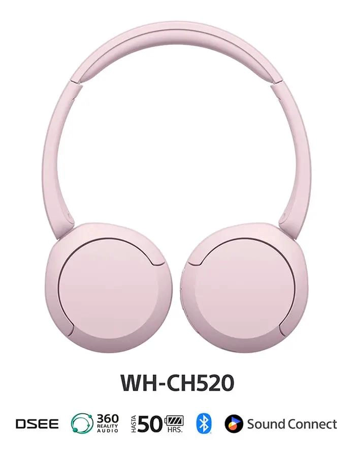 AUDIFONOS INALAMBRICOS COLOR ROSADO - 2