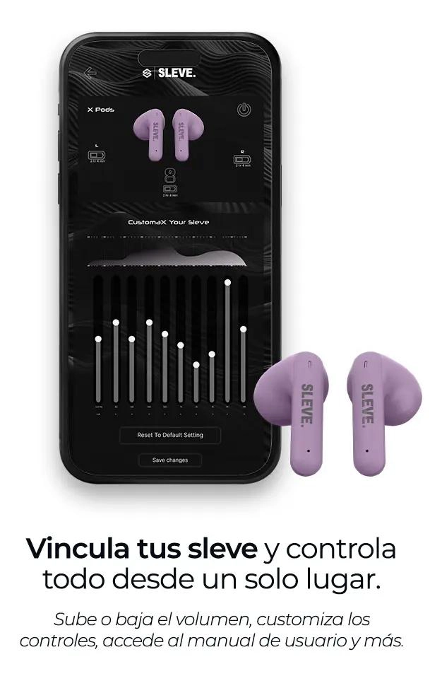AUDIFONOS INALAMBRICOS BLUETOOTH COLOR VIOLETA - 2