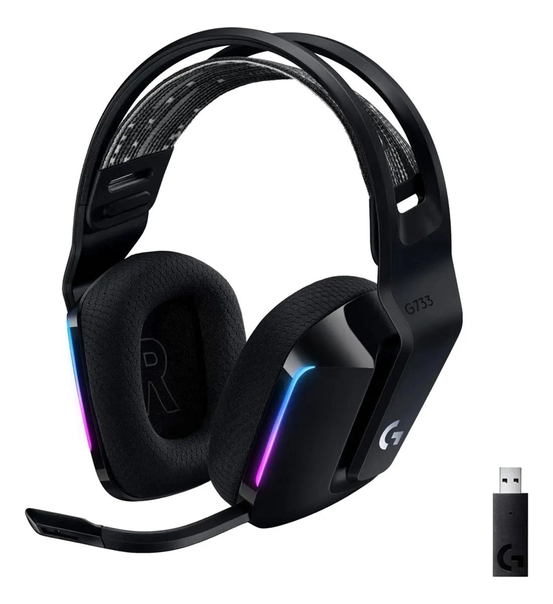 AUDIFONOS GAMER INALAMBRICOS RGB COLOR NEGRO - 1