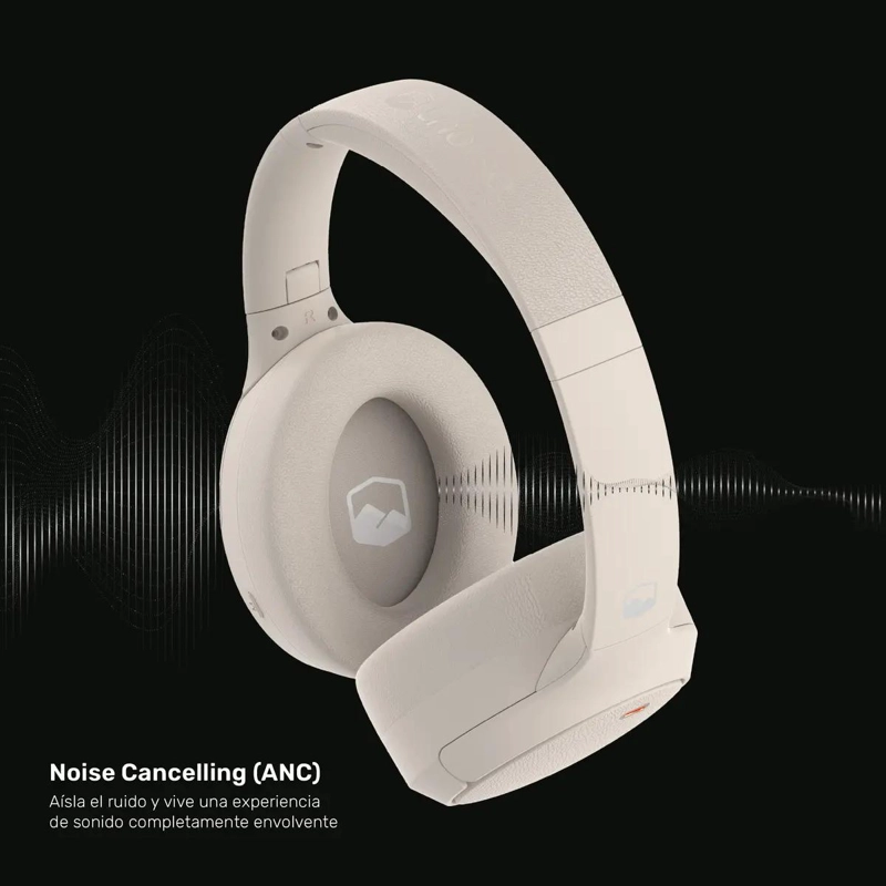 AUDIFONOS BLUETOOTH INALAMBRICOS COLOR CREMA - 2