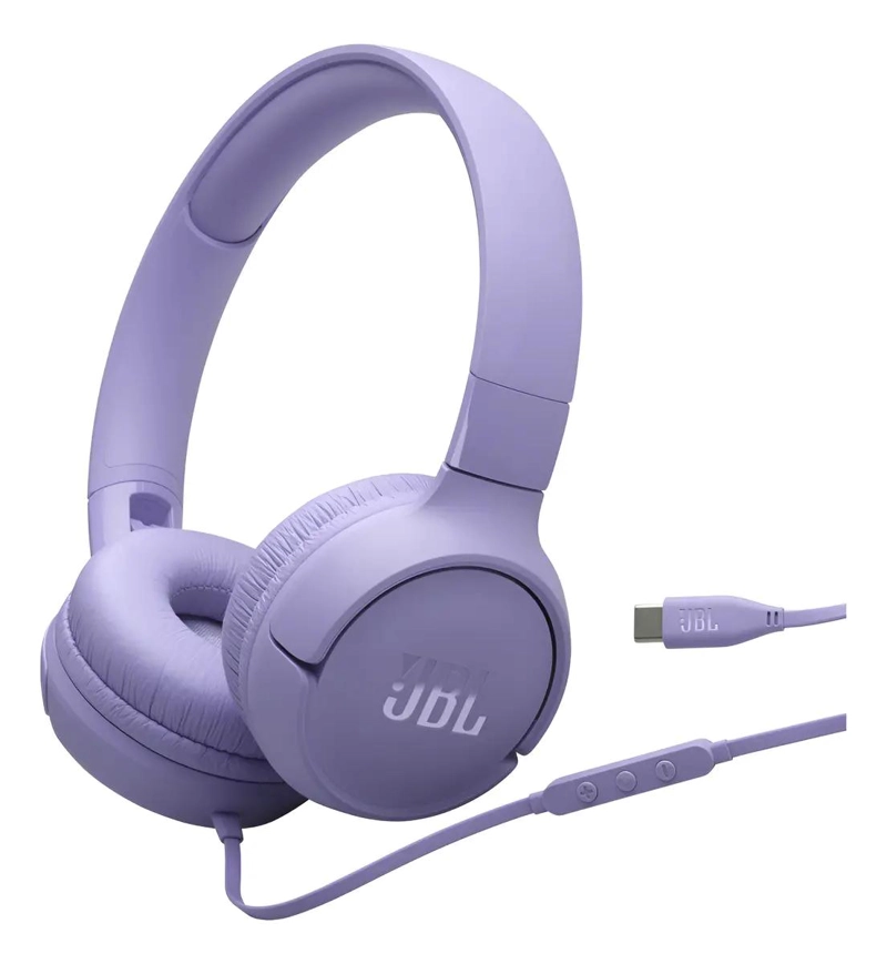 AUDIFONOS CON CABLE TIPO C COLOR PURPURA - 1