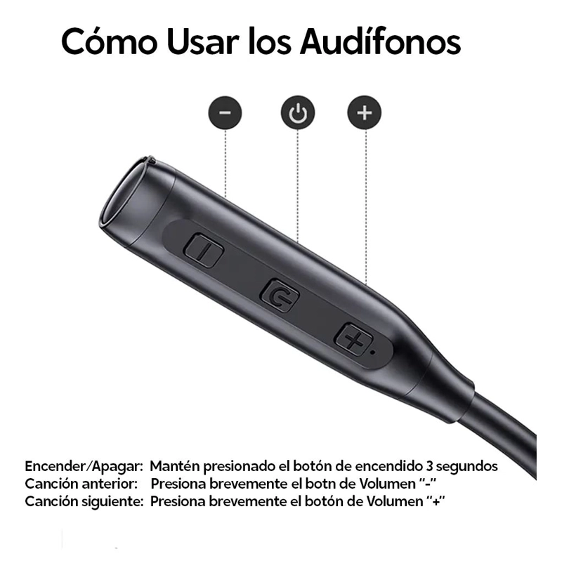 AUDIFONOS BLUETOOTH IN EAR DEPORTIVOS CUELLO - 3