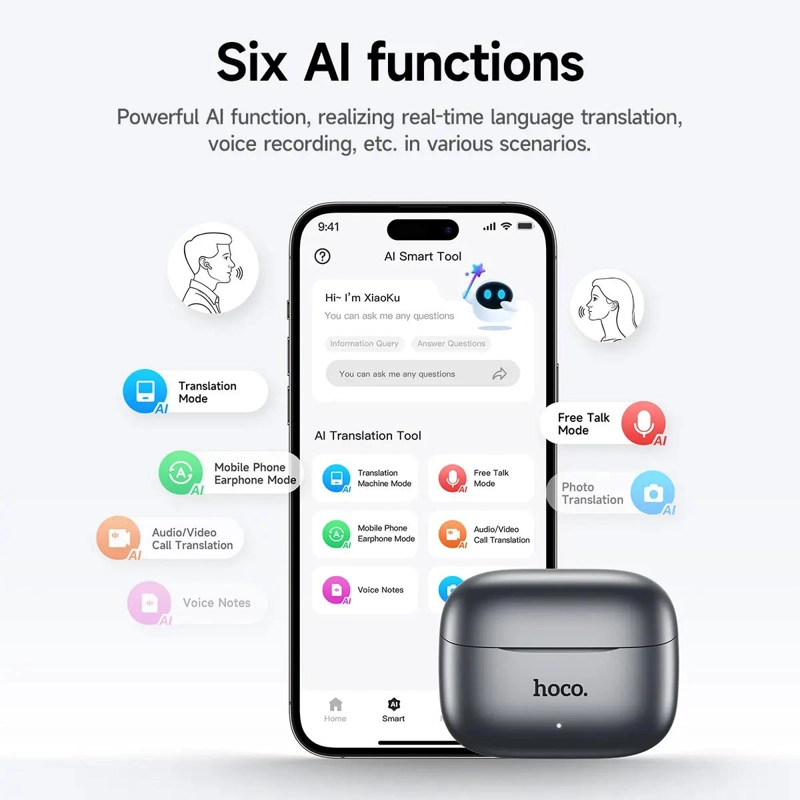 AUDIFONOS BLUETOOTH 5.4 CON TRADUCTOR AI 134 IDIOMAS - 2