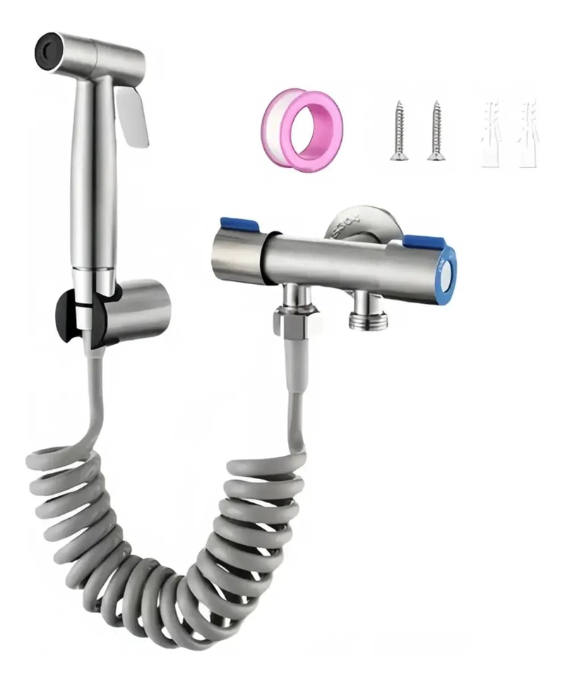DUCHA BIDET KIT COMPLETO INODORO ACERO INOXIDABLE - 1