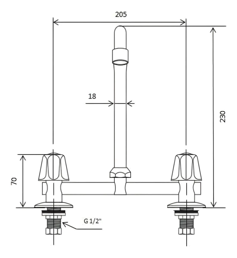 LLAVE DOBLE COMANDO LAVAPLATOS CROMADO BRILLANTE - 3