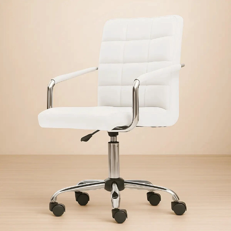 SILLA DE OFICINA REGULABLE COLOR BLANCO - 1