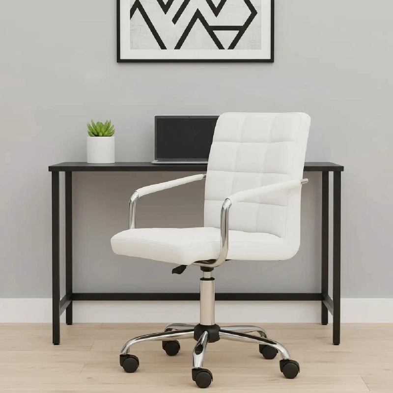 SILLA DE OFICINA REGULABLE COLOR BLANCO - 3
