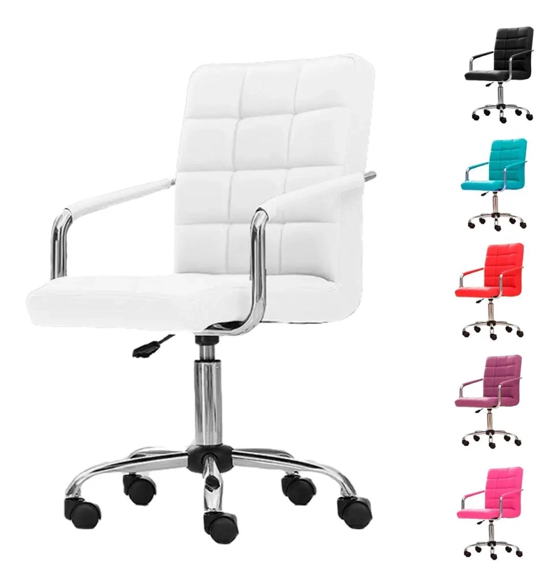 SILLA DE OFICINA REGULABLE COLOR BLANCO - 5