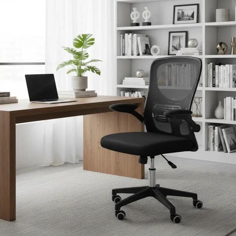 SILLA DE OFICINA PREMIUM RESPALDO ALTO NEGRA - 1
