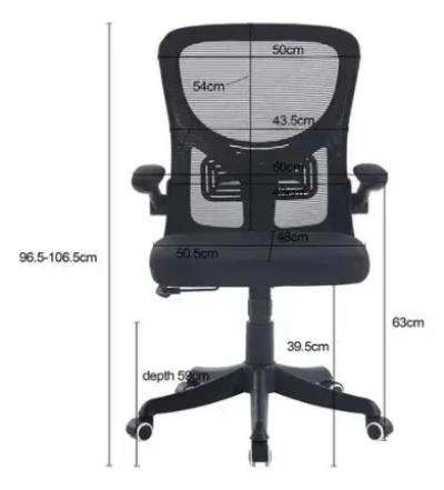 SILLA DE OFICINA PREMIUM RESPALDO ALTO NEGRA - 3