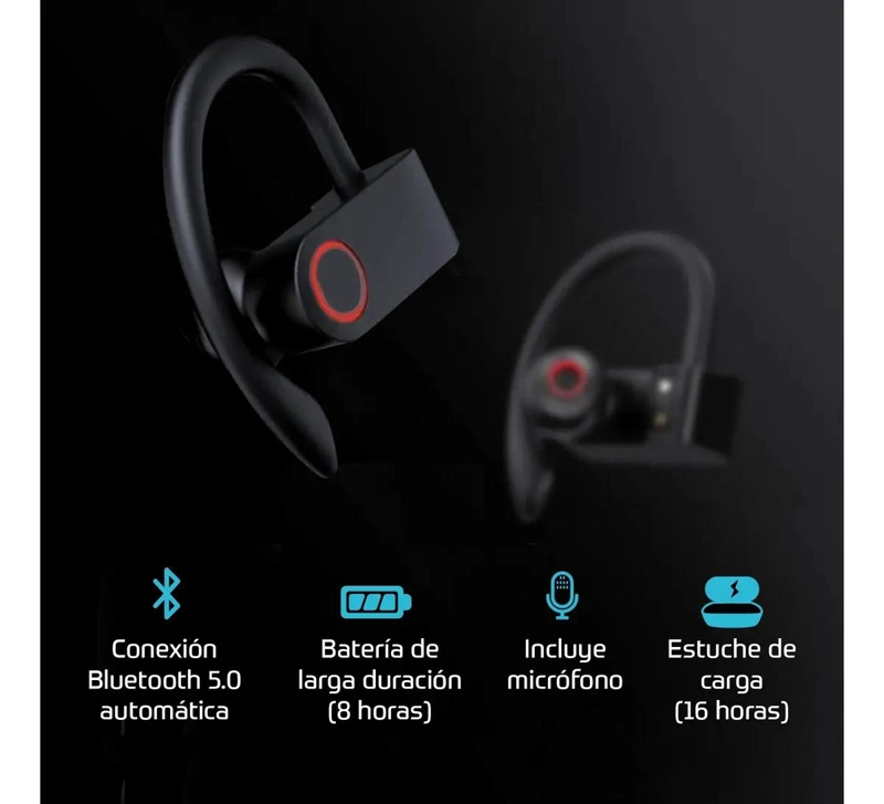 AUDIFONOS DEPORTIVOS INALAMBRICOS BLUETOOTH - 2
