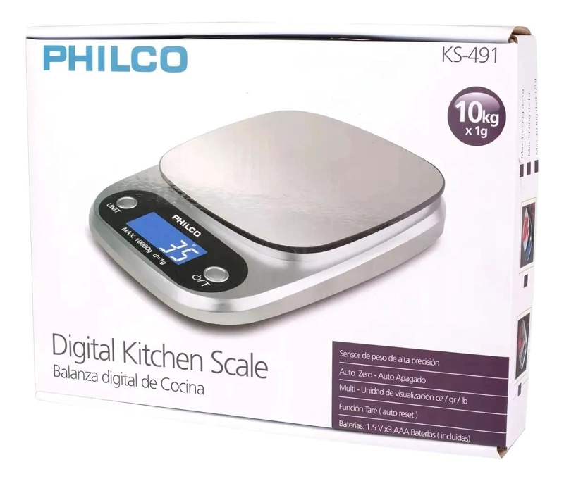 BALANZA DIGITAL PARA COCINA CON CAPACIDAD HASTA 10 KG Y PANTALLA LED - 5