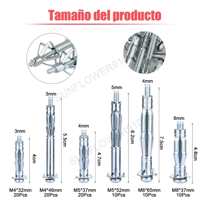 PISTOLA DE ANCLAJE PARA PARED HUECA 90 PIEZAS - 2