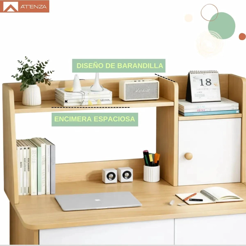 ESCRITORIO MULTIFUNCIONAL CON ESTANTERIA Y CAJON - 5