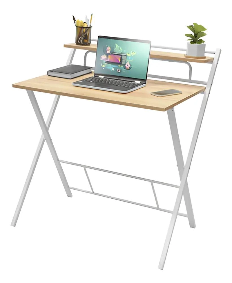 ESCRITORIO PLEGABLE COMPACTO BLANCO 50 X 80 CM - 3