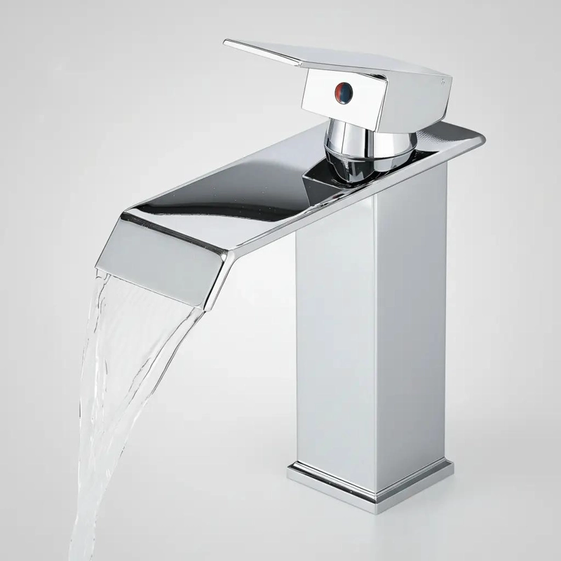 LLAVE MONOMANDO LAVAMANOS CASCADA CURVA CHROME - 1