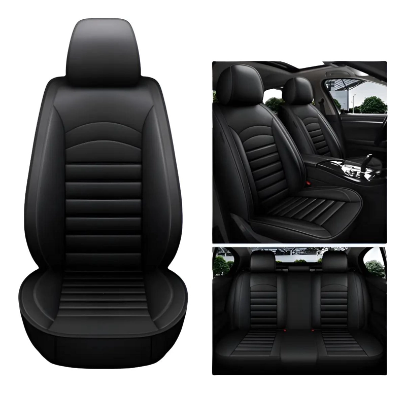 KIT FUNDA CUBRE ASIENTO CUERO COMPLETO AUTO - 1