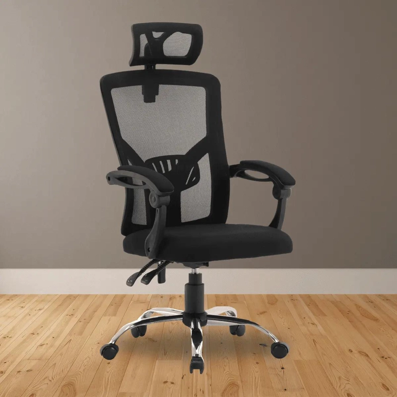 SILLA DE OFICINA RECLINABLE NEGRA EJECUTIVA - 5