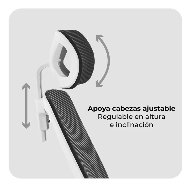 SILLA DE ESCRITORIO ERGONOMICA BLANCA Y NEGRA - 5