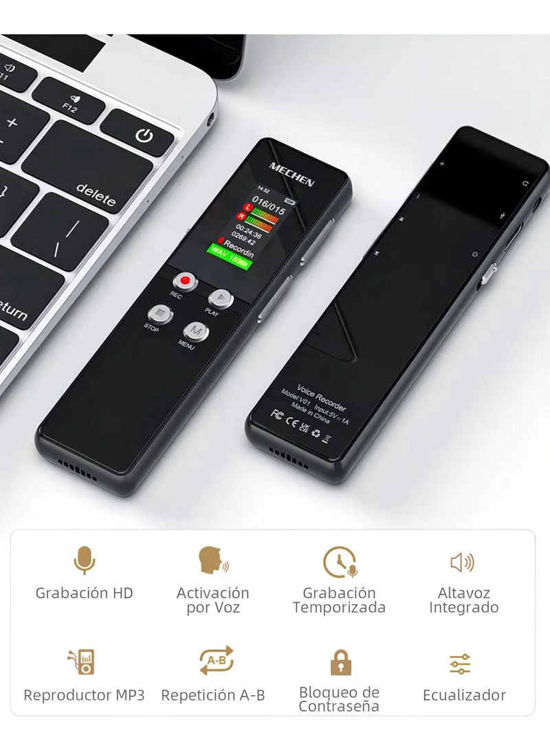 GRABADOR DE VOZ DIGITAL 64 GB COLOR NEGRO - 2