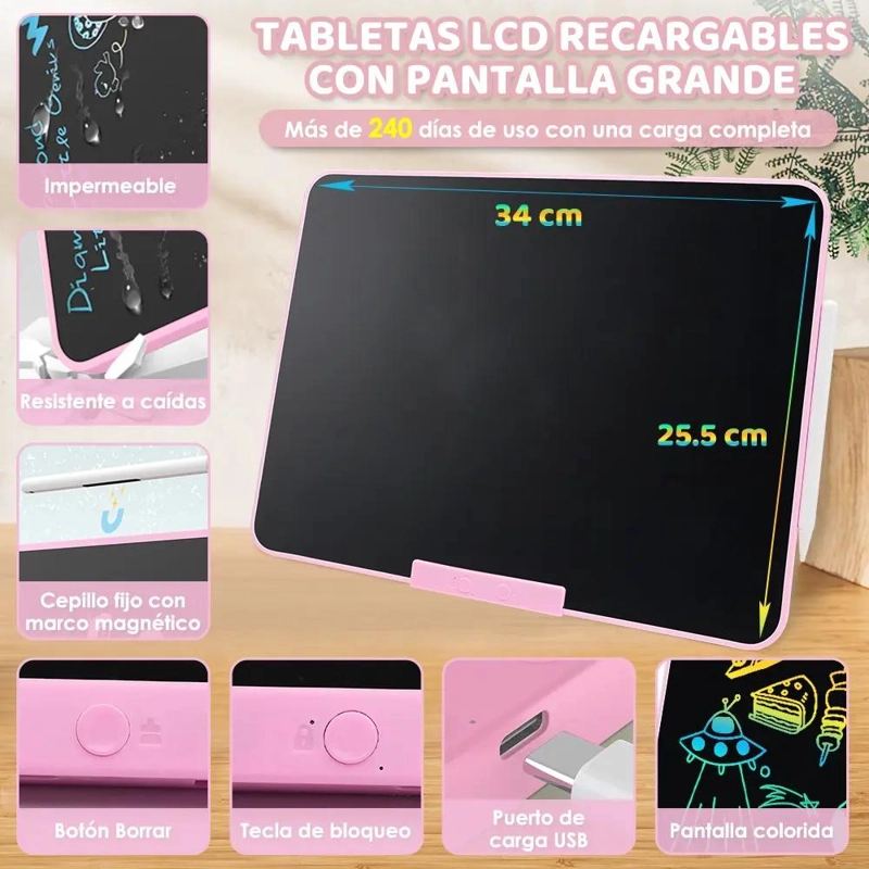 PIZARRA DIGITAL MAGICA LCD RECARGABLE 16 PULGADAS - 3
