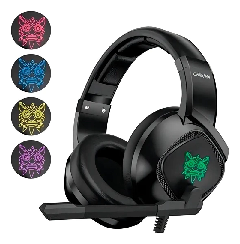 AUDIFONOS GAMER DIADEMA INALAMBRICA K19 NEGRO - 2