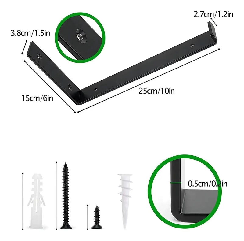 ESCUADRAS DE ACERO INOXIDABLE PARA REPISAS 25CM - 5
