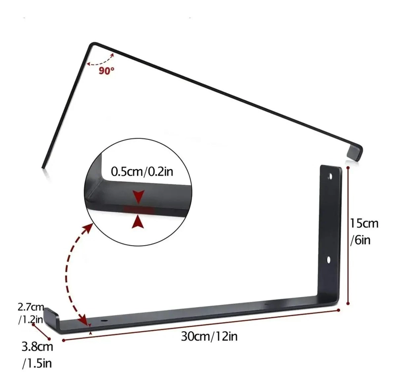 ESCUADRAS INOXIDABLE 30CM PARA REPISA 2 PIEZAS - 4