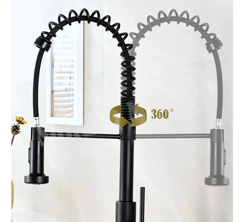 LLAVE MONOMANDO LAVAPLATOS FLEXIBLE NEGRO - 5