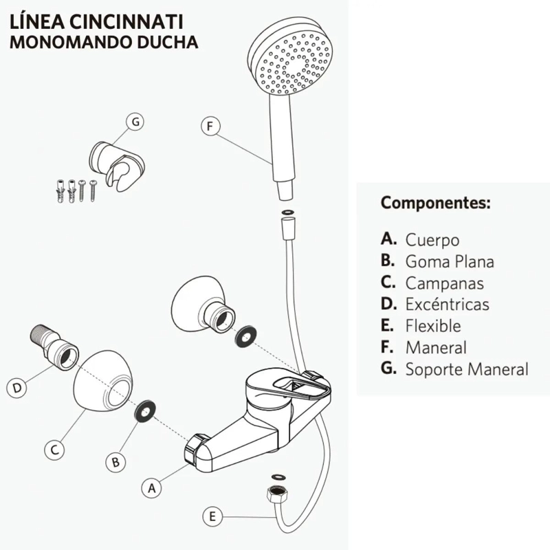 MONOMANDO DUCHA CINCINNATI PMB - 4