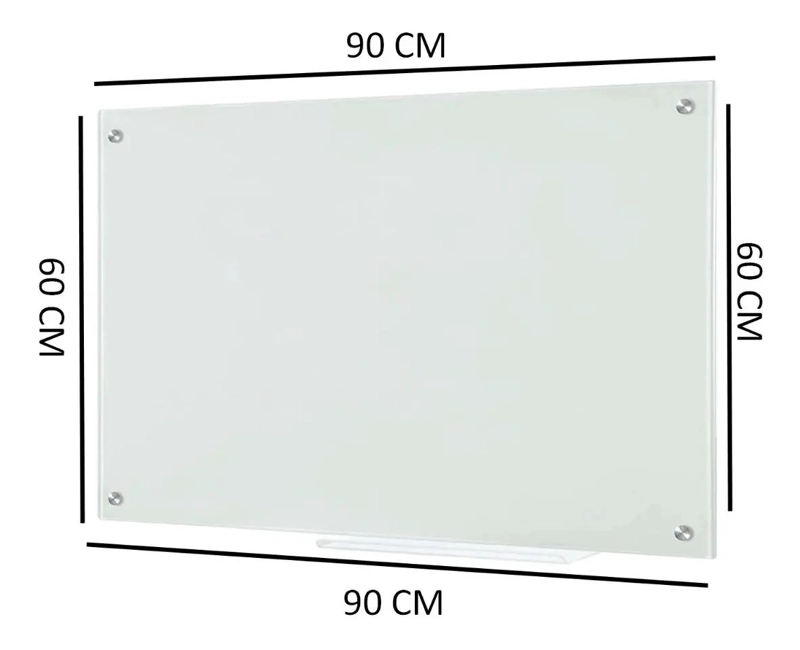 PIZARRA DE VIDRIO BLANCO 60X90CM 4MM - 2